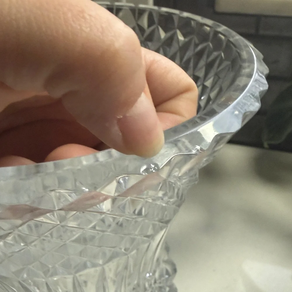 Vintage Val Saint Lambert crystal vase, in the Wagram pattern made in Belgium